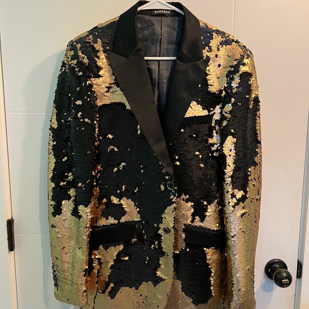 Barabas gold and black sequin blazer 38R